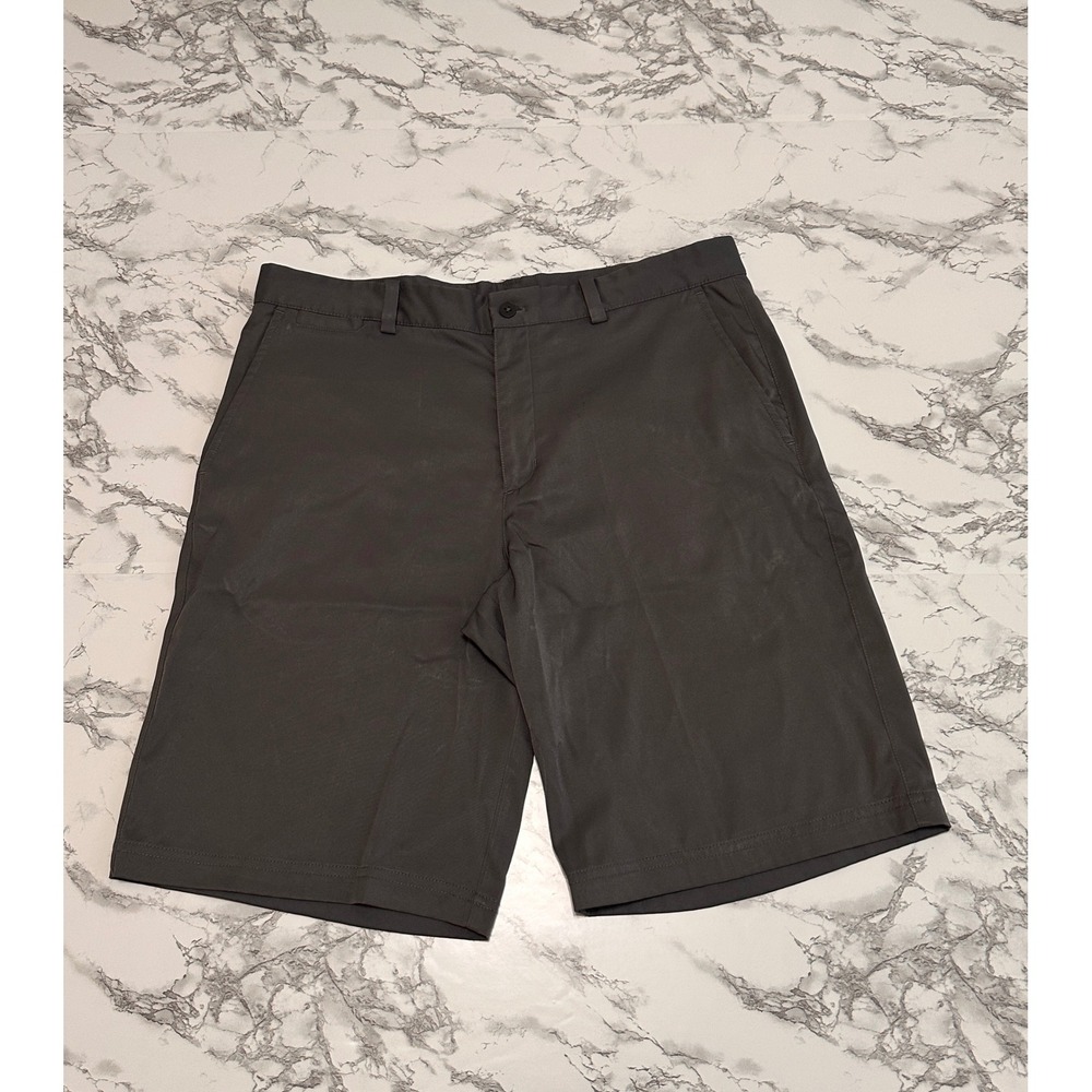 Nike Dri-FIT Mens Golf Shorts Gray Flat Front Performance 897914-021 Size 34